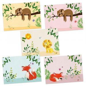 Set van 5 dieren artprints A4