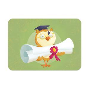 Geslaagd kaart uiltje met diploma