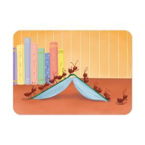 Geslaagd kaart mieren op een boek