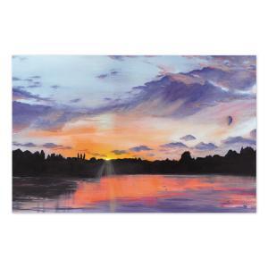 Set van 5 wenskaarten: Zonsondergang olieverf