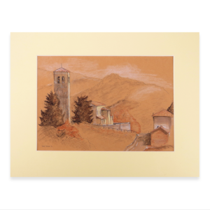 Afbeelding pasteltekening vallei Arfanta